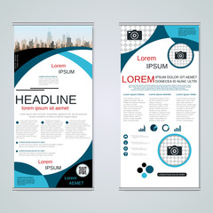 Modern roll-up business banners vector template