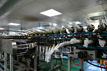 Rubber gloves production line