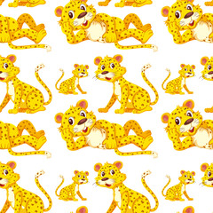 Obraz premium Leopard on seamless pattern