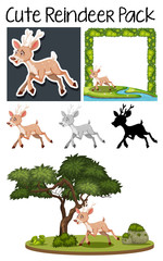 Fototapeta premium A pack of cute deer