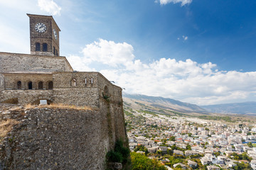 Gjirokastra, Albania. Buildings and fortress