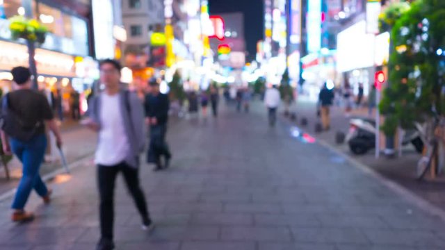 東京　夜の新宿を歩く　ハイパーラプス　タイムラプス　大群衆と雑踏
