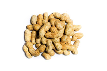 pile of peanuts isolated on white background