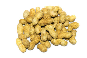 pile of peanuts isolated on white background