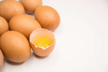 Chicken egg, fresh and ready to eat.