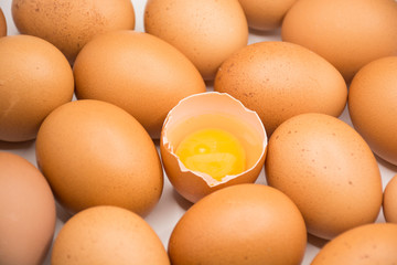 Chicken egg, fresh and ready to eat.