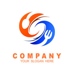 logo letter s, fork and spoon logo template
