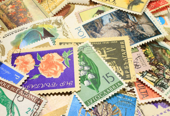 Fototapeta na wymiar old postage stamp
