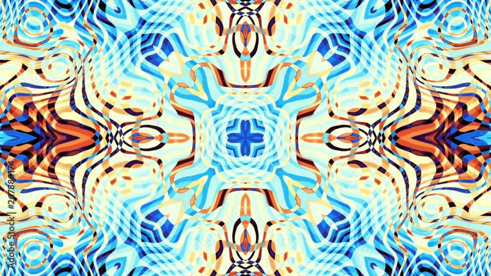Aufkleber symmetric abstract retro ornament. abstract footage in art nouveau style. loop footage.