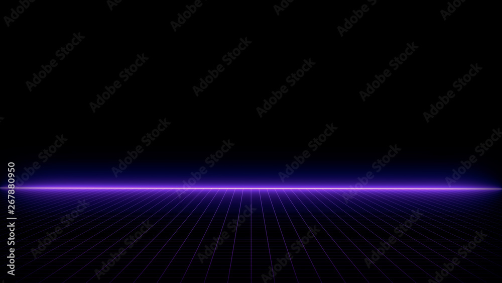 Canvas Prints retro sci-fi background futuristic landscape of the 80`s. digital cyber surface. suitable for design