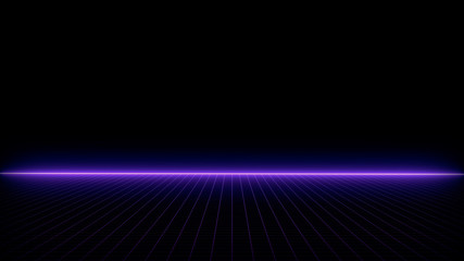 Retro Sci-Fi Background Futuristic landscape of the 80`s. Digital Cyber Surface. Suitable for design in the style of the 1980`s