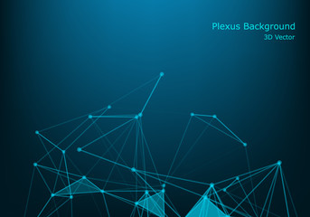 Geometric graphic background molecule and communication. Big data complex with compounds. Perspective backdrop. Minimal array Big data. Digital data visualization. Scientific vector illustration