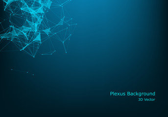 Abstract technology background. Science background. Big data. Background vector. Plexus effect. Network connection structure. Vector illustration.