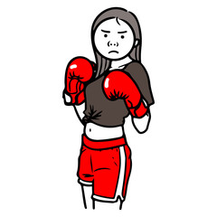 ボクシングをする女性