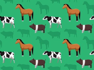 Livestock Farm Animals Seamless Wallpaper 4