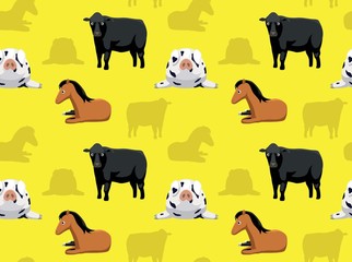 Livestock Farm Animals Seamless Wallpaper 5