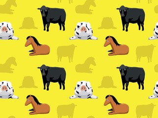 Livestock Farm Animals Seamless Wallpaper 5