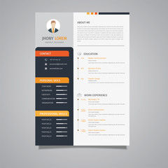 Creative resume template / CV, displaying your profile elegantly - Vector