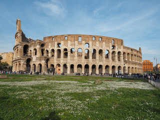 Fototapeta na wymiar Colosseum, World Heritage of Italy With the greatness of the Romans