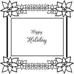 Vector illustration crowd of flower frame with decoration happy holiday