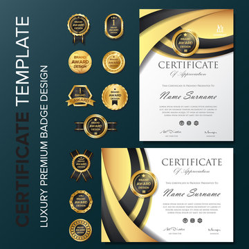 Professional Certificate Design with badge illustration