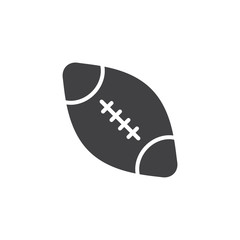 American football ball vector icon. filled flat sign for mobile concept and web design. Rugby ball glyph icon. Symbol, logo illustration. Pixel perfect vector graphics