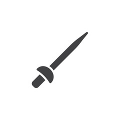 Fencing rapier vector icon. filled flat sign for mobile concept and web design. fencing sword glyph icon. Symbol, logo illustration. Pixel perfect vector graphics