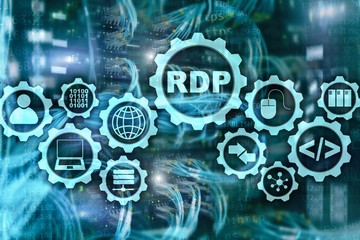 RDP Remote Desktop Protocol. Terminal Services. Server background.