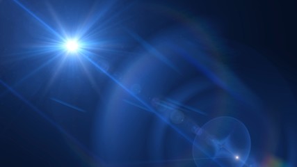 Lens flare effect on black background. Digital illustration.