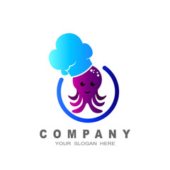 logo of seafood cuisine with octopus ingredients by a professional chef