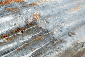 Old galvanized sheet and rust.