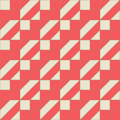 Geometric seamless pattern. Red color holiday collection. Merry Christmas and Happy New year. Abstract textured background design. Modern elegant wallpaper. Vector illustration.