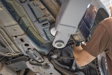 brake repair and replacement of wheels on the car in service by an experienced technician