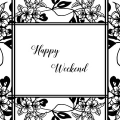 Vector illustration various wreath frame with design modern happy weekend
