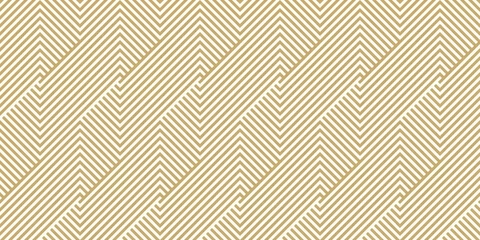 Gordijnen Achtergrondpatroon naadloze geometrische Golf abstracte gouden luxe kleur vector. © Strawberry Blossom