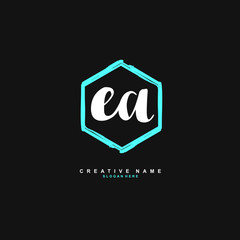 E A EA Initial logo template vector. Letter logo concept