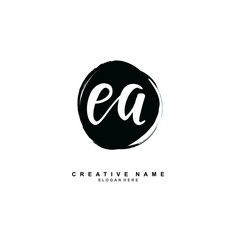 E A EA Initial logo template vector. Letter logo concept