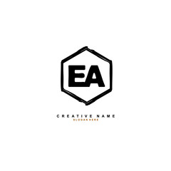 E A EA Initial logo template vector. Letter logo concept
