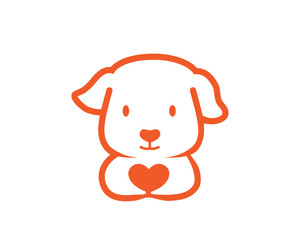 Adopt A Dog Logo In White Background Illustration