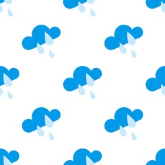Icons of cloud and weather seamless pattern.