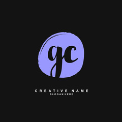 Obraz premium G C GC Initial logo template vector. Letter logo concept