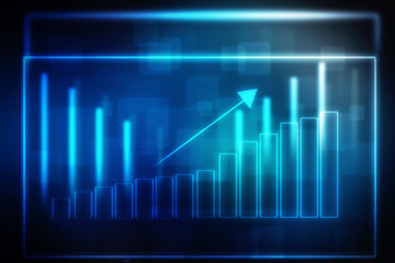 2d rendering Stock market online business concept. business Graph 