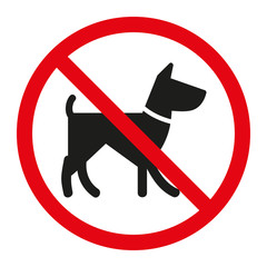 znak zakazu wstępu psów wektor  - obrazy, fototapety, plakaty