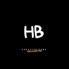 H B HB Initial logo template vector. Letter logo concept