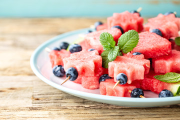 watermelon slices in the shape of hearts and stars