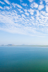 Aerial view of blue sea in summer.