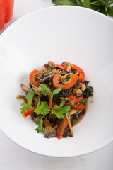 Asian mushroom mixed salad with vegetables