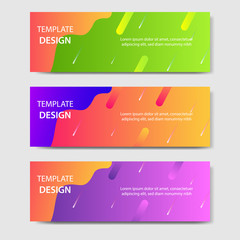 Vibrant gradient and modern futuristic fluid dynamic background template for headline and header banner in green, purple, orange color. Suitable for social media, web, blog, website.