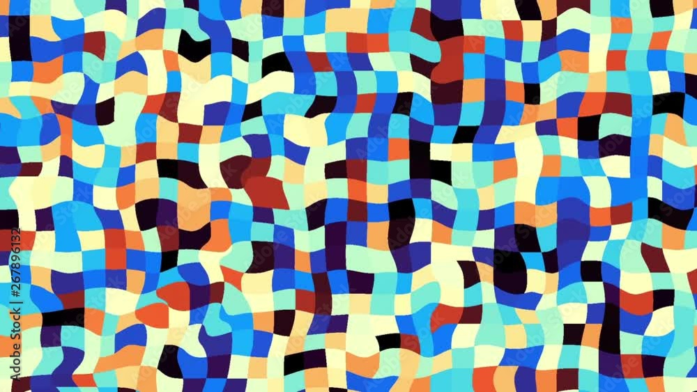Fototapete Moving random wavy texture. Psychedelic animated background. Looping footage.
