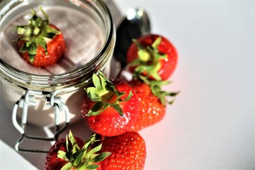 strawberries in glass